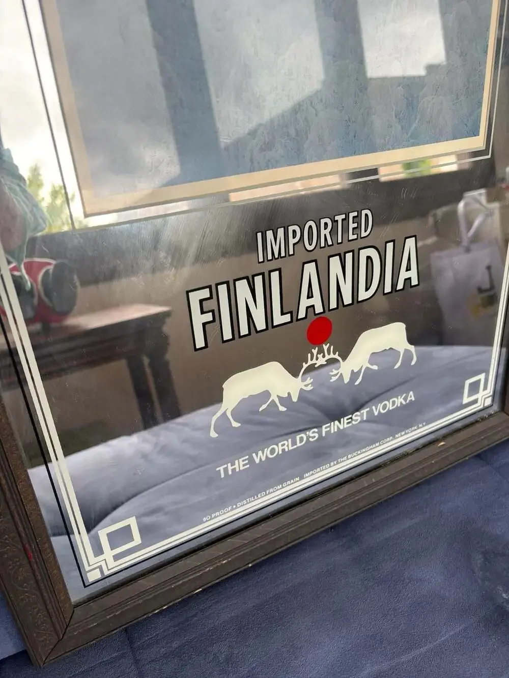 Vintage Finlandia Vodka Framed Bar Mirror Sign The World's Finest Vodka